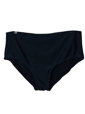 Island Pearls Womens 18 Swim Bottoms Black High-Waist Bikini Briefs Swimwear